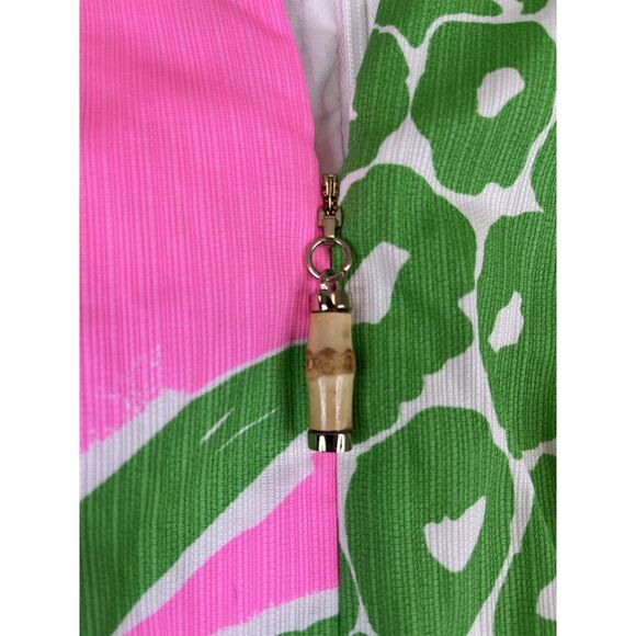 Lily Pulitzer Mila Shift Dress Women's Green Pink Neon Wooden Accent - Sz 0 - Picture 9 of 9